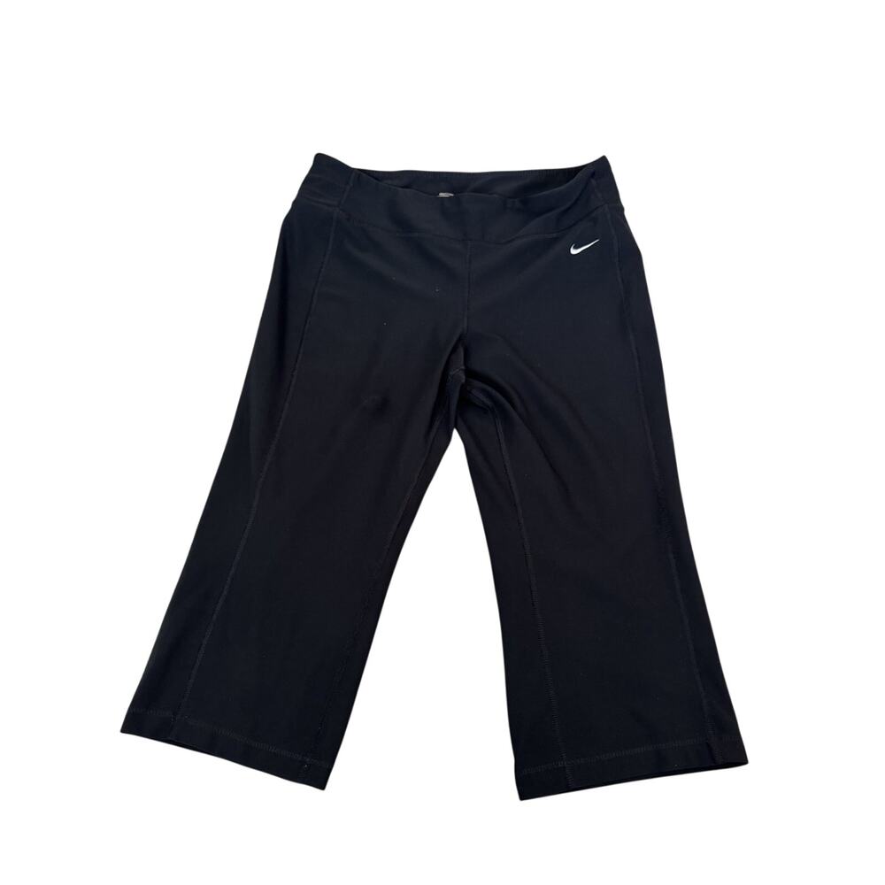 Nike Fit Dry Leggings Run Capri Black Pants Active Gym Athleisure Womens M 8- 10